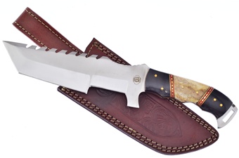 12.25" Buffalo Horn Brown Bone Full Tang Stainless Steel