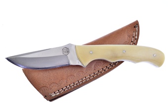 8 1/8" White Smooth Bone Full Tang