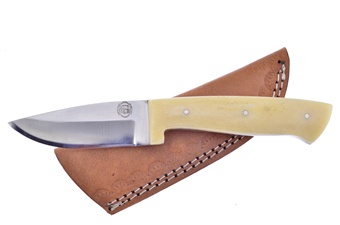 7.75"Overall White Smoothbone Leather Sheath