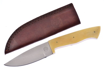 7.75"Overall White Smoothbone Leather Sheath