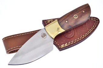 8" Walnut Wood Skinner w/Sheath