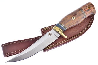 10" Walnut Wood Bowie w/Sheath