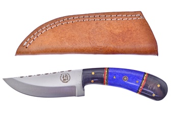 8" Buffalo Horn/Blue Bone Skinner w/Sheath