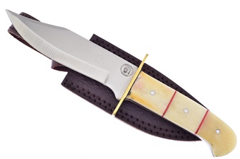 10.5" White Smoothbone w/Leather Sheath