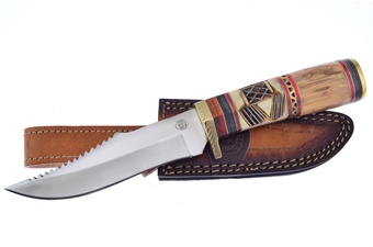 10"Olive Wood Torch Bone Bowie