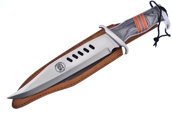 16.5" Black Pakkawood Bowie w/Sheath