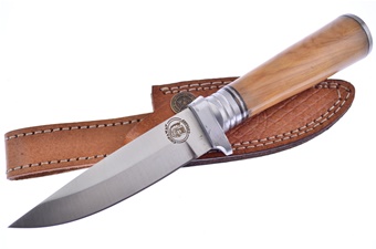 9" Olivewood Bowie w/Leather Sheath