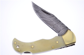 3 7/8" Damascus Lockback