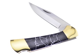 4" Michael Prater Black White Matrix Lockback