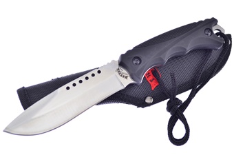 8.5" Black Rubberized Bowie w/Nylon Sheath