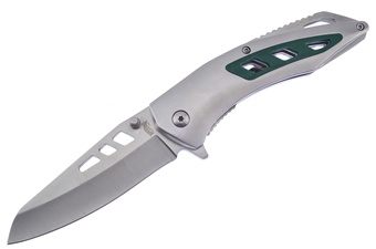 4.5" Stainless Steel Green G10 Insert Assisted Folder