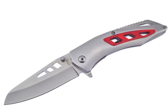 4.5" Stainless Steel Red G10 Insert Assisted Folder
