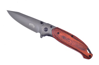 4.5" Wood Handle Grey Titanium Coat Blade