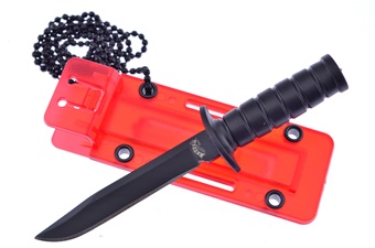4.5" Black Stainless Steel Necklace Knife