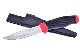 8.5" Black/Red Composite Skinner w/Sheath