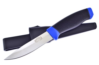 8.5" Blue/Black Abs Skinner w/Sheath