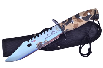12" Camo Bowie w/Iwo Jima Print