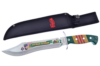 15" Vietnam Vet Bowie w/Stainless Steel Blade