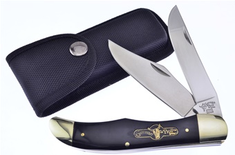 5.25" German Bull Buffalo Horn Folding Hunter w/Sheath