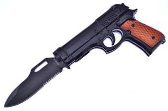 4.75" Black Aluminum Pistol Snapshot w/Sheath