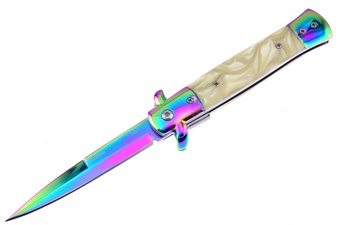 5" Cracked Ice Rainbow Titanium Milano