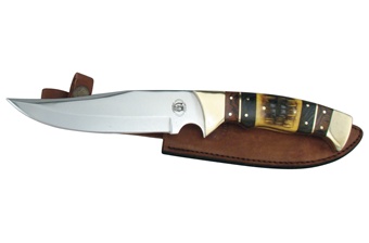 12" Yellow Bone Bowie w/Leather Sheath