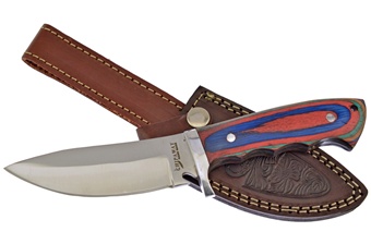 9" Frostwood Bowie w/Leather Sheath