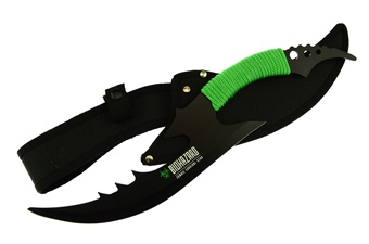 14.75" Green Fabricwrap Bowie w/Sheath