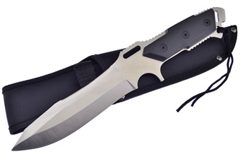 12" Black Composite Bowie w/Sheath