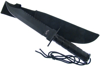 14.5" Black Survival Bowie w/Nylon Sheath