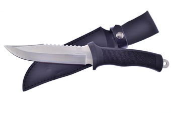 11" H&R Black Rubber Bowie w/Sheath