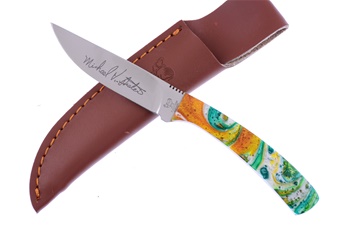 7.25" Michael Prater Hen + Rooster Emerald River Skinner