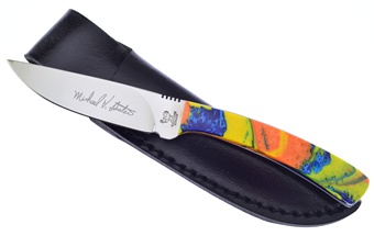 7.25" Michael Prater Hen + Rooster Feather Macaw Skinner