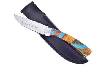 7" Michael Prater Hen + Rooster Gold Turquoise Skinner