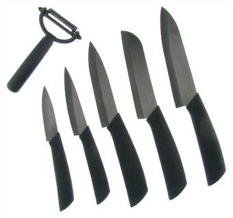 6pc. Black Ceramic Kitchen Set