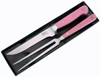 H&R International Pink Poultry Knife/Fork