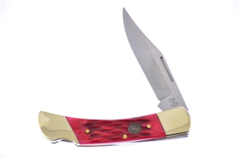 4" Red Pick Bone Lockback 4116gs
