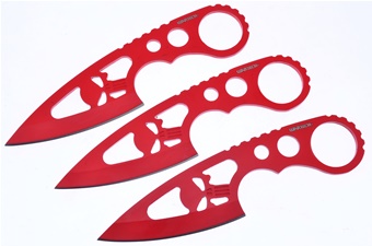 6" Red Stainless Steel Quickdraw Thrower Set