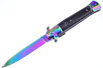 5" Rainbow Titanium Italian Milano Stiletto