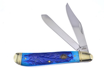 4.75" Pacific Blue Jigged Bone Dogleg Trapper