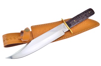 14" Brown Molasses Jigged Bone Bowie