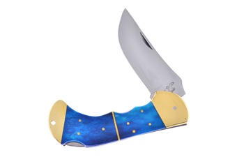 5.5"Blue Smoothbone Commanche Lock Back