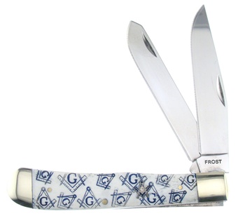 4.25" White Smoothbone Masonic Trapper