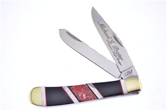 4.25" Michael Prater Red Dinosaur/Mother Of Pearl Trapper