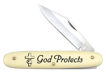 3.375" God Protects Novelty Knife