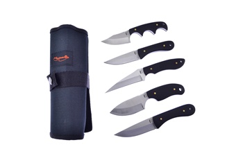 6" Black Pakkawood 5 Piece Skinner Set