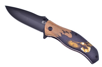 4.5" Eagle Pakkawood Assisted w/Black Stainless Steel Blade