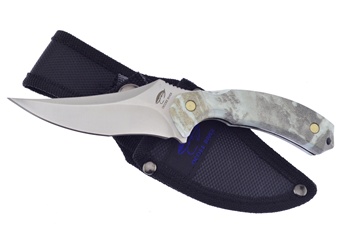 7" White Abs 420 Stainless Steel Nylon Sheath