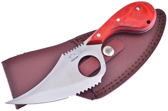 7.25" Red Pakkawood Snook w/Sheath