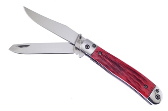 4.25" Red Pickbone Assisted Open Trapper